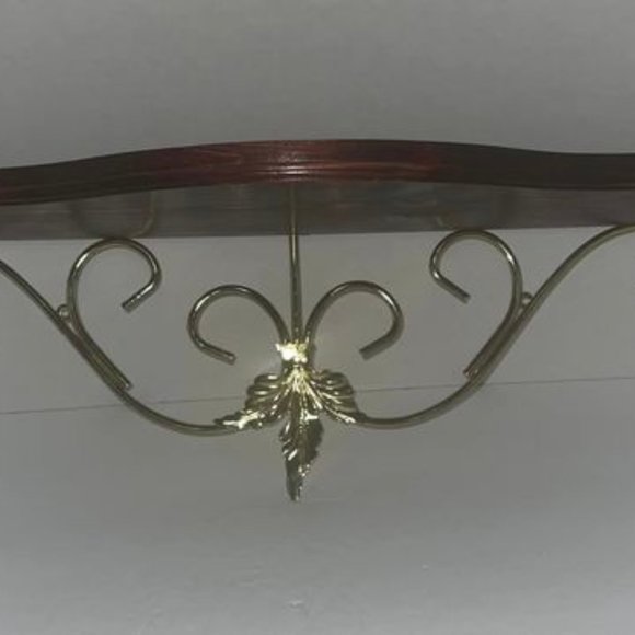 Claret Console Mahogary-finished Wood And Brass Plated Metal Home Interiors - Picture 1 of 7